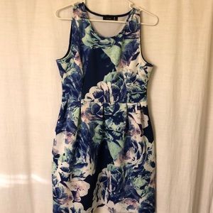 Blue and green floral dress